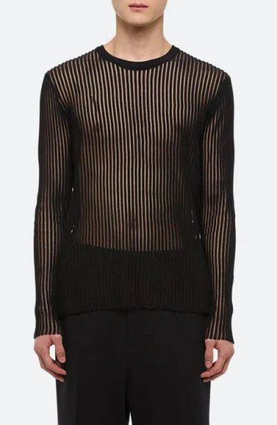 Helmut Lang Sheer Stripe Crewneck T-shirt