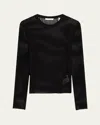 Helmut Lang Sheer Stripe Crewneck Top