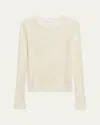 Helmut Lang Sheer Stripe Crewneck Top In Ivory