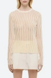 Helmut Lang Shadow Striped Sweater In Ivory