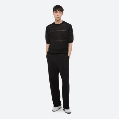 Helmut Lang Sheer Stripe Tee In Black