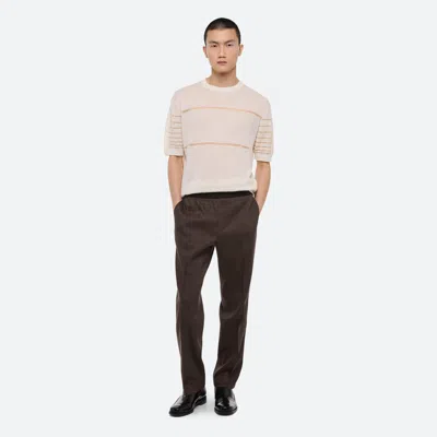 Helmut Lang Sheer Stripe Tee In Ivory