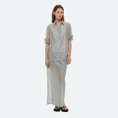 Helmut Lang Sheer Tux Shirt In Gray