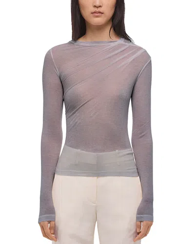 Helmut Lang Sheer Twist Top In Gray