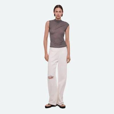 Helmut Lang Sheer Twisted Tank In Neutral