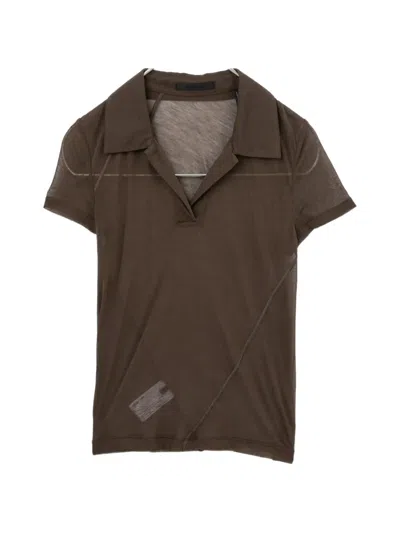 Helmut Lang Sheer-panel Top In Brown