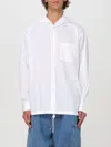 Helmut Lang Men's Cotton Hoodie Shirt In Weiss 1