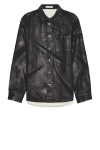 Helmut Lang Shirt Jacket In Black Distress Metal Crash