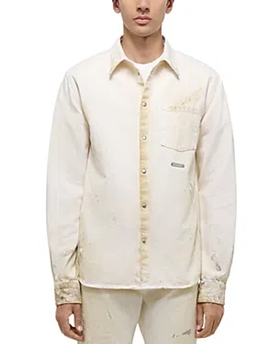 Helmut Lang Off-white Painted Denim Shirt In Beige
