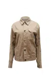 Helmut Lang Shirt Jacket In Brown Cotton In Beige