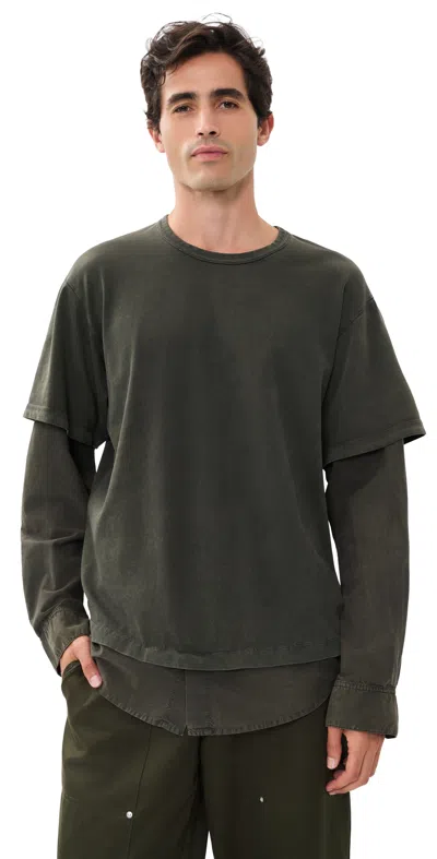 Helmut Lang Shirt Layer Tee Dark Moss