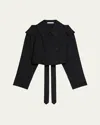 Helmut Lang Short Cocoon Trench Coat In Blk