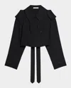 Helmut Lang Short Cocoon Trench Coat In Blk