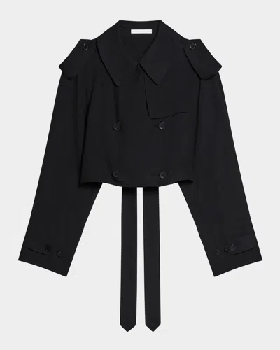 Helmut Lang Short Cocoon Trench Coat In Black