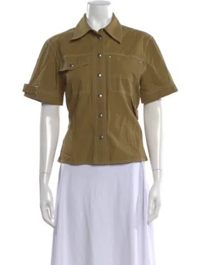 Pre-owned Helmut Lang Short Sleeve Button-up Top In Neutral
