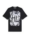 Helmut Lang Scribble Crew Neck Graphic Print Short Sleeves In Black/white