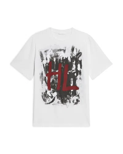 Helmut Lang Short Sleeve Graphic Tee In White/black