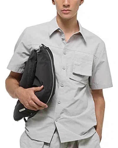 Helmut Lang Short Sleeve Layered Pocket Shirt In Gray