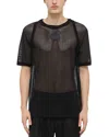 Helmut Lang Mesh Logo Tee In Black