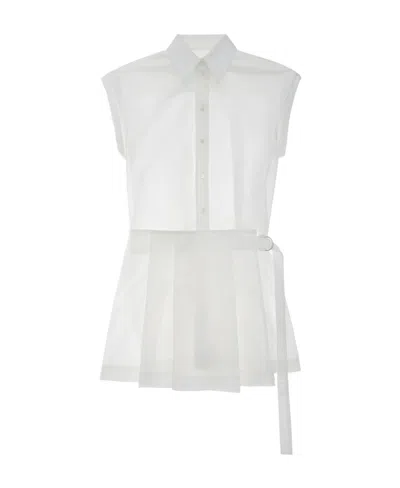 Helmut Lang Short-sleeve Pleated Minidress
