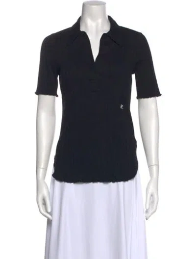 Pre-owned Helmut Lang Short Sleeve Polo In Black