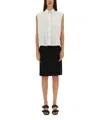 Helmut Lang Sl Apex Tailsleeveless White Cotton Poplin Shirt In White