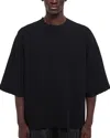Helmut Lang Men's Pleated Crewneck T-shirt In Black
