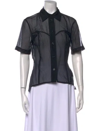 Pre-owned Helmut Lang Short Sleeve Top In Black