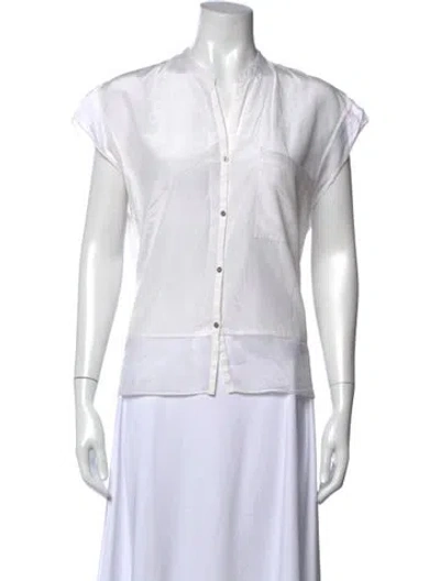 Pre-owned Helmut Lang Short Sleeve Top In White