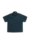 Helmut Lang Short Sleeve Uniform Shirt Pine In Blue