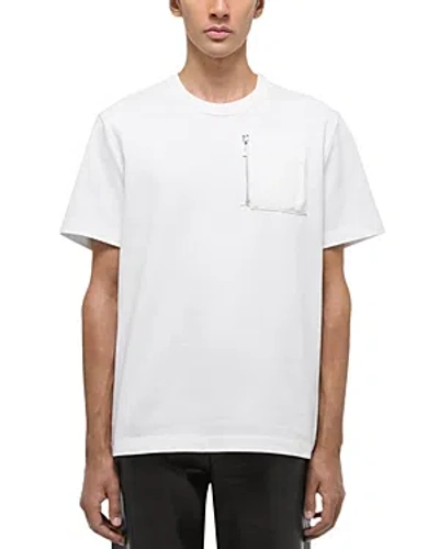 Helmut Lang Short Sleeve Zip Pocket Tee In White