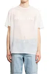 Helmut Lang Sheer White T-shirt With Bold Logo In White
