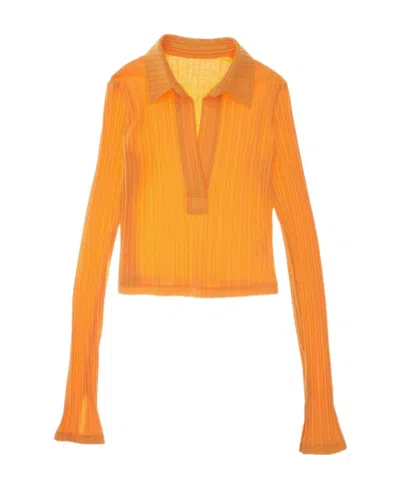 Helmut Lang Short Style Polo Shirt In Orange