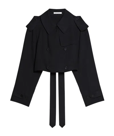 Helmut Lang Short Cocoon Trench Coat In Black