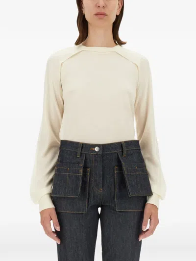 Helmut Lang Relaxed-fit Wool And Silk Blend Top In White