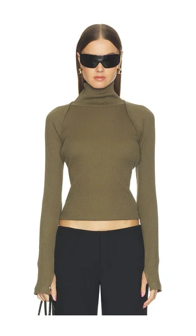 Helmut Lang Shrug Layer Top In Green