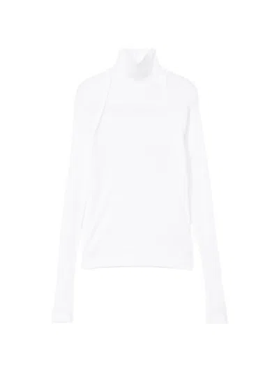 Helmut Lang Shrug Turtleneck Top In White