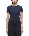 Helmut Lang Shrunken Cotton Modal Top In Navy