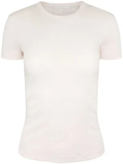 Helmut Lang Shrunken Ribbed-knit Top In Beige