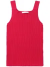Helmut Lang Side-slit Ribbed-knit Tank Top In Rosa