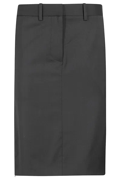 Helmut Lang Side Split Mini Skirt In Gray