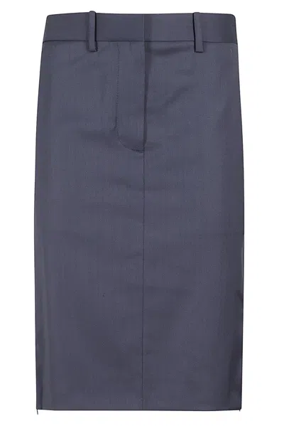 Helmut Lang Side Split Mini Skirt In Blue