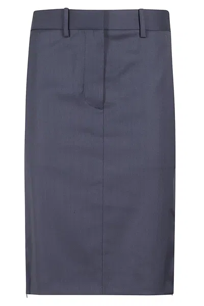 Helmut Lang Belt-loop Skirt In Blue