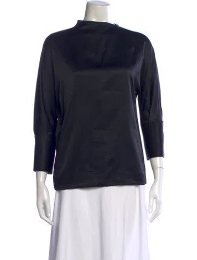 Pre-owned Helmut Lang Silk Bateau Neckline Blouse In Black