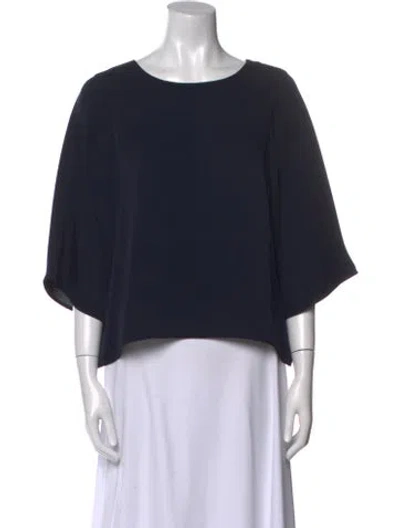 Pre-owned Helmut Lang Silk Bateau Neckline Crop Top In Black