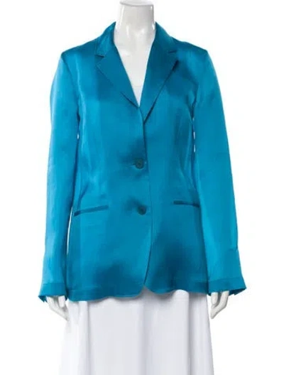 Pre-owned Helmut Lang Silk Blazer In Blue