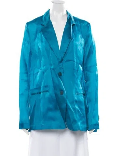 Pre-owned Helmut Lang Silk Blazer In Blue