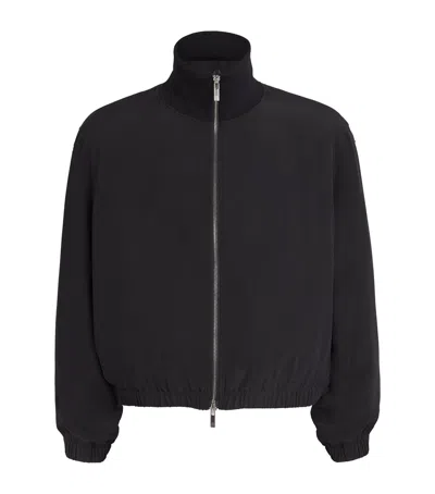 Helmut Lang Layered Silk Bomber Jacket In Multi