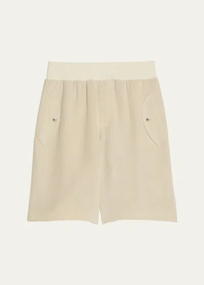 Helmut Lang Silk Bomber Shorts In Neutrals