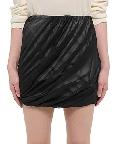 Helmut Lang Silk Bubble Skirt In Black